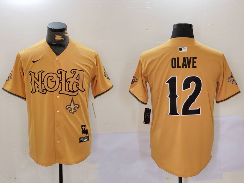 Men New Orleans Saints #12 Olave Yellow Joint Name 2024 Nike Limited NFL Jersey style 9122->indianapolis colts->NFL Jersey